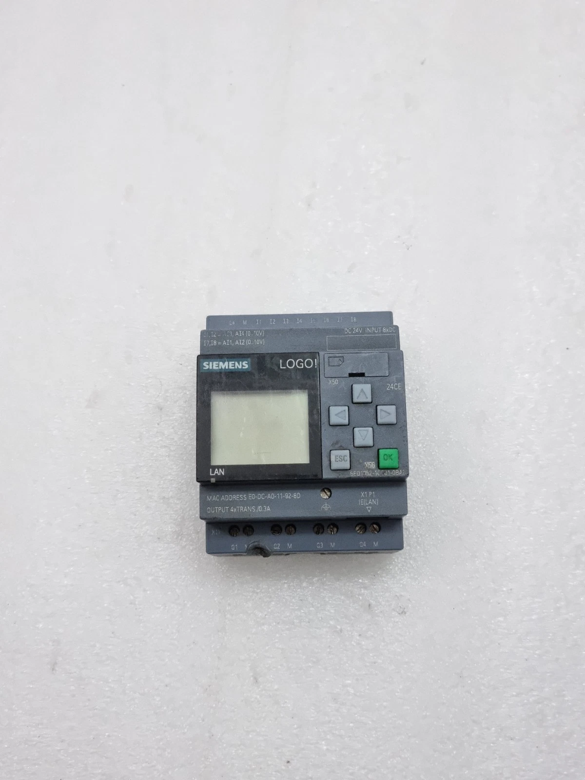 Used Working Siemens 6ED1052-1CC01-0BA8 Logo 24CE DC24V 6ED10521CC010BA8